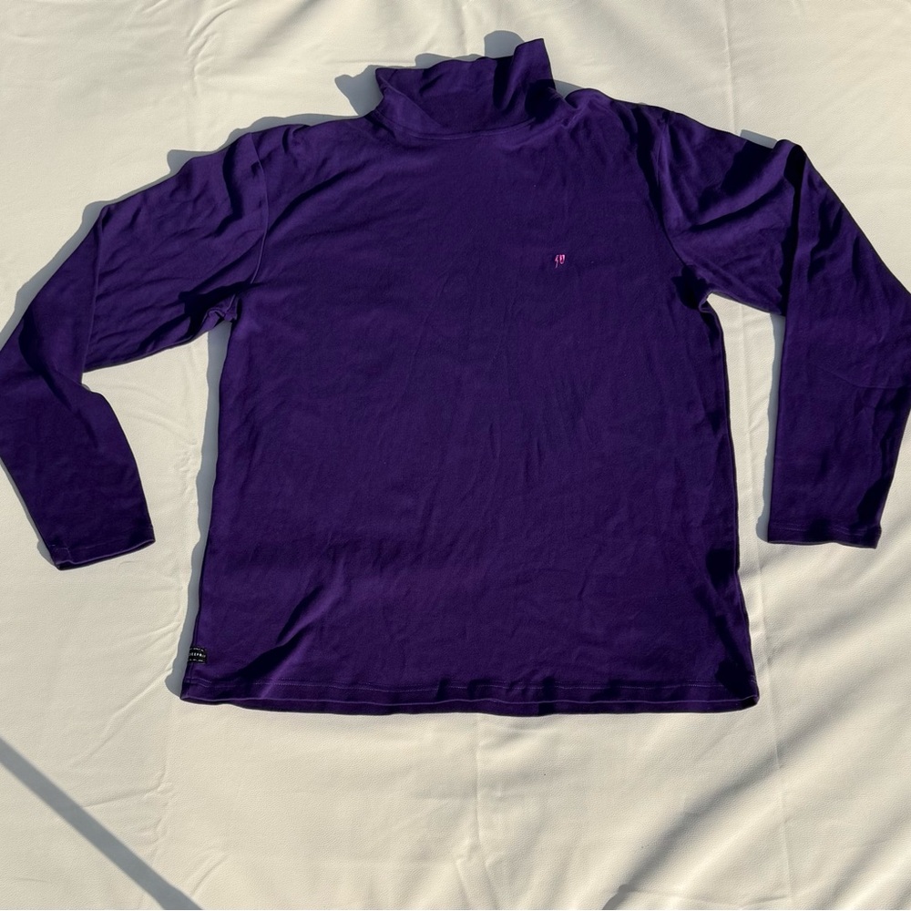 10 Deep turtle neck purple long sleeve shirt